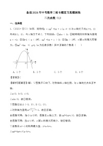 备战2024年中考数学二轮专题复习真题演练之二次函数（1） (解析)