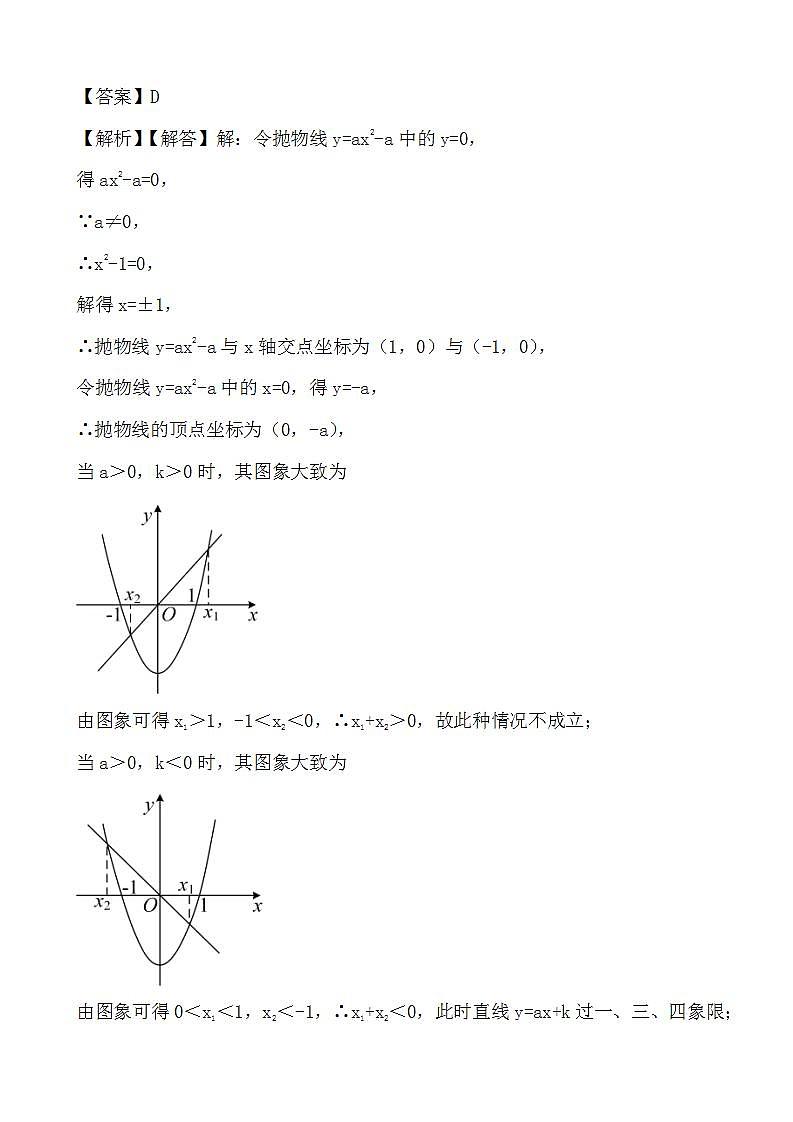 备战2024年中考数学二轮专题复习真题演练之二次函数（4） (解析)第3页