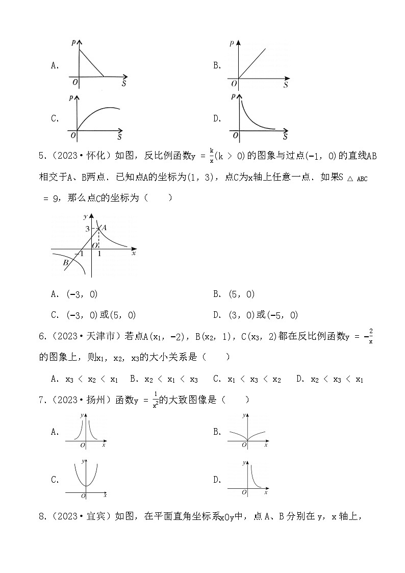 备战2024年中考数学二轮专题复习真题演练之反比例函数（2）02
