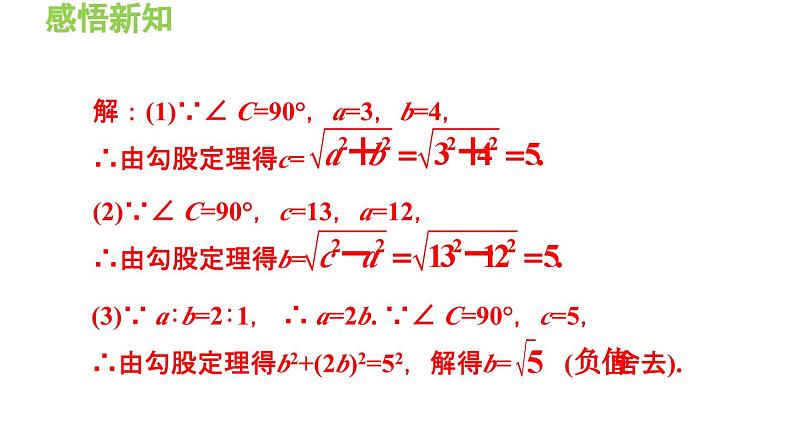 14.1.1 直角三角形三边的关系 华东师大版八年级数学上册导学课件第7页