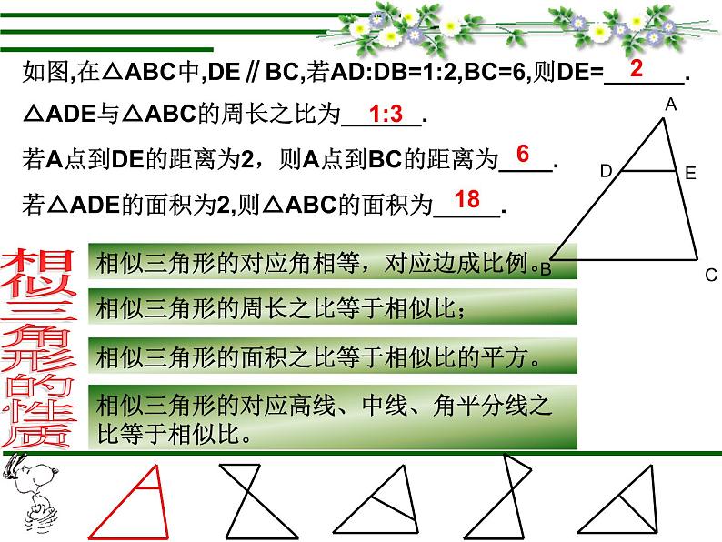 第4章 相似三角形 相似三角形判定和性质复习 浙教版九年级上册课件03