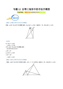 专题12 全等三角形中的手拉手模型（教师版）-中考数学几何模型重点突破讲练