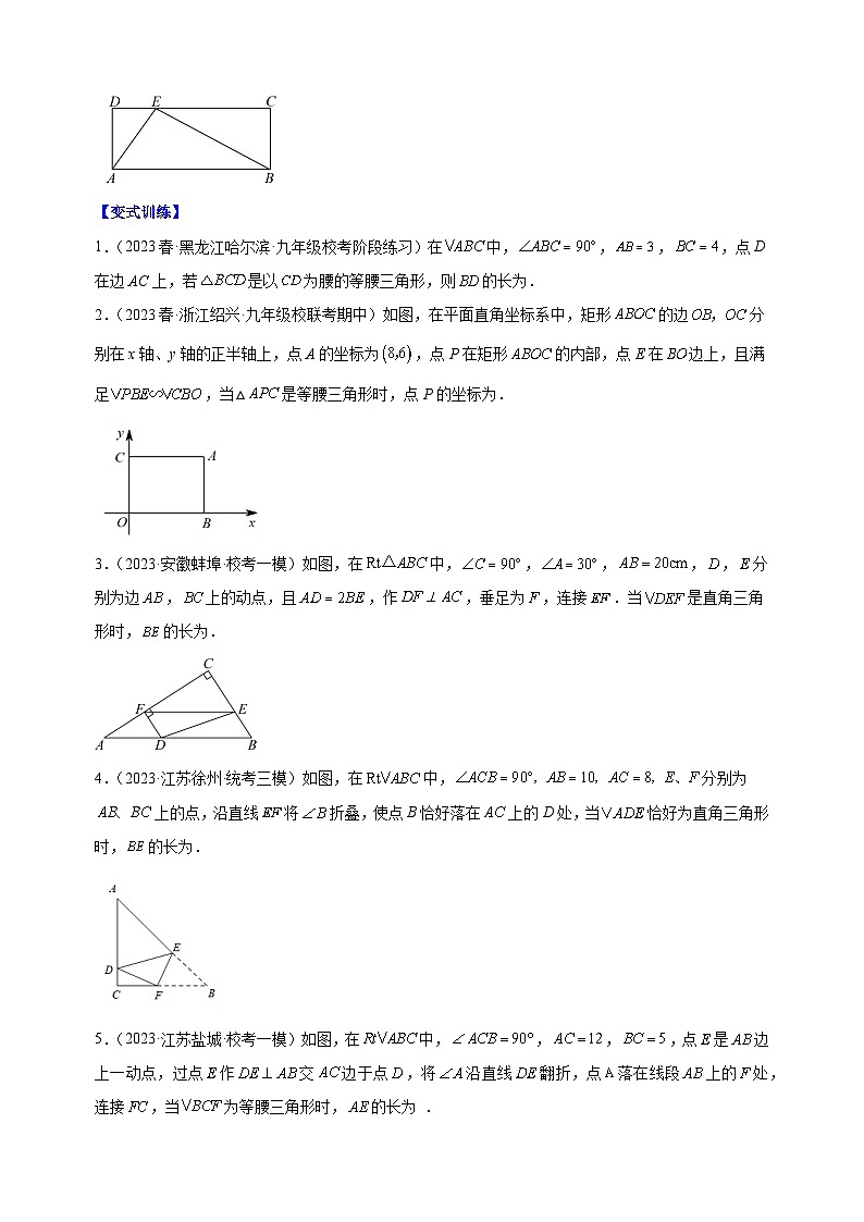 专题10 难点探究专题：相似三角形中动点问题-2023-2024学年苏科版九年级数学下册常考压轴题第3页