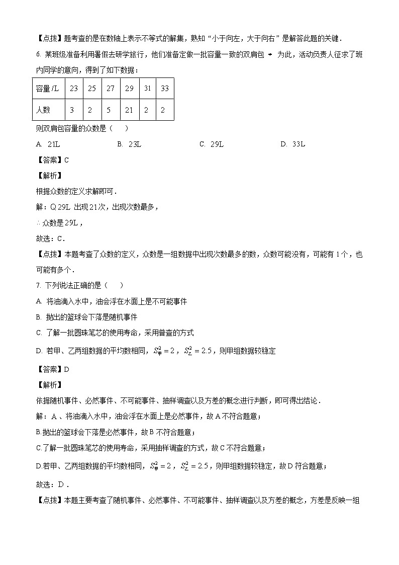 2023年辽宁省沈阳市中考数学真题试卷(解析版)03