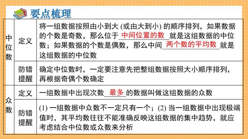 湘教版数学七年级下册 第6章 数据的分析 小结与复习 同步课件03