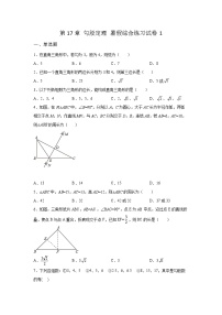 第17章 勾股定理 暑假综合练习试卷1(含答案)