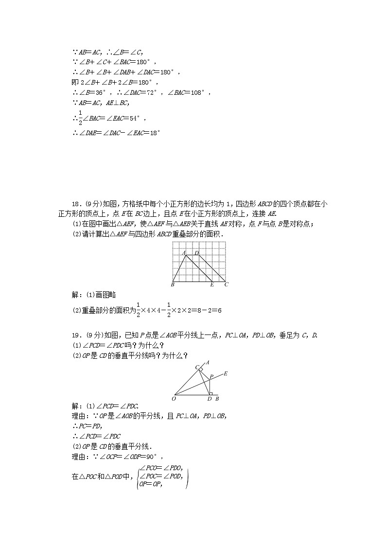 2024七年级数学下册第五章生活中的轴对称检测题1及答案（北师大版）第3页