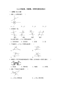 初中数学人教版七年级下册第五章 相交线与平行线5.1 相交线5.1.3 同位角、内错角、同旁内角当堂达标检测题