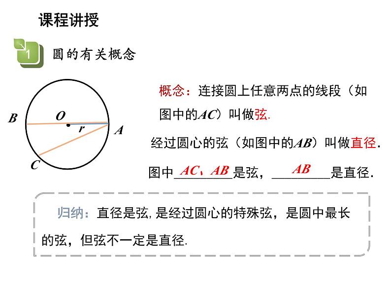 2.1 圆第2课时与圆有关的概念 苏科版数学九年级上册教学课件05