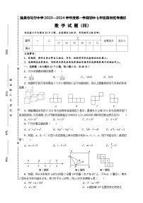 四川省内江市隆昌市知行中学2023-2024学年七年级上学期期末模拟数学试题（4）