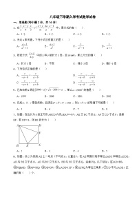 四川省内江市2024年八年级下学期入学考试数学试卷含答案