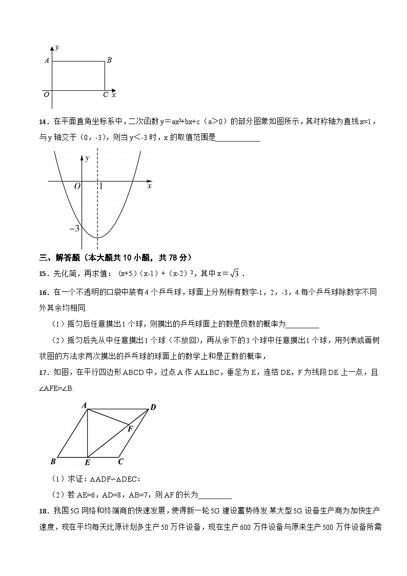吉林省长春市2024年九年级（下）期初数学试卷含答案03