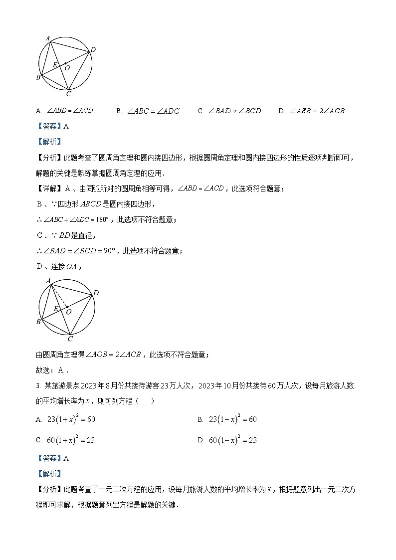 山东省青岛市崂山区2023-2024学年九年级上学期期末数学试题第2页