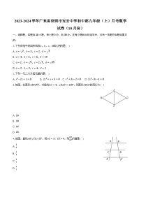 2023-2024学年广东省深圳市宝安中学初中部九年级（上）月考数学试卷（10月份）(含解析）