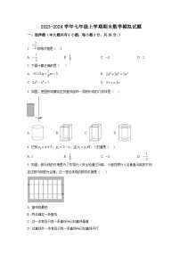 苏科版2023-2024学年七年级上学期期末数学模拟试题