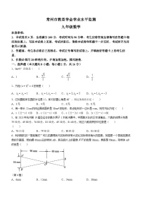 江苏省常州市2023-2024学年九年级上学期期末数学试题