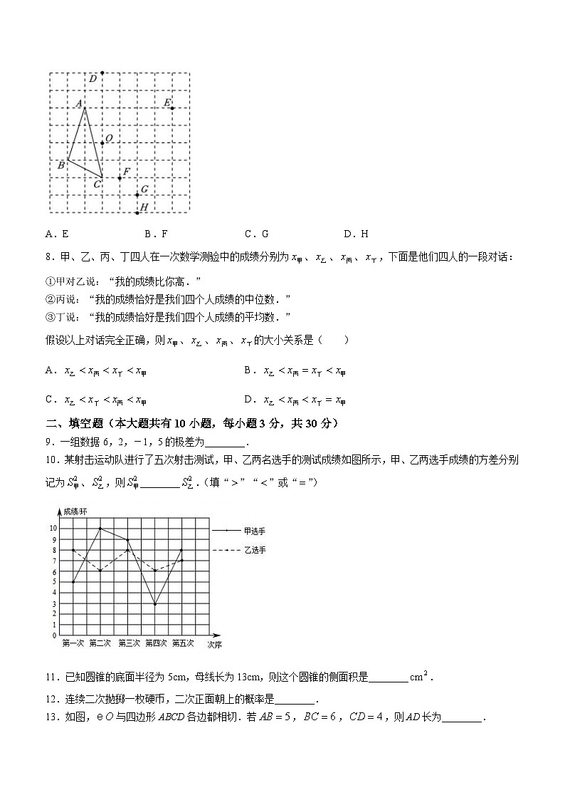 江苏省扬州市仪征市2023-2024学年九年级上学期期末数学试题()第2页