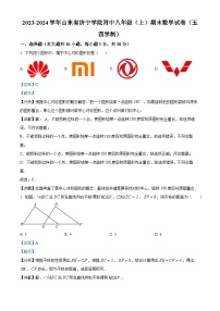 山东省济宁市任城区济宁学院附属中学2023-2024学年八年级上学期期末数学试题