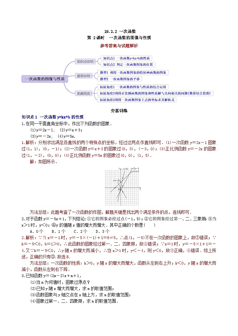 【核心素养】19.2.2 第二课时《一次函数的图像与性质》课件+教案+分层练习（含答案解析）01