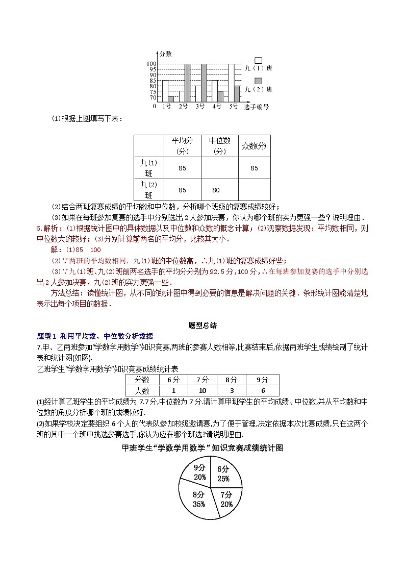 【核心素养】20.1.2 第2课时《平均数、中位数和众数的应用》课件+教案+分层练习（含答案解析）03