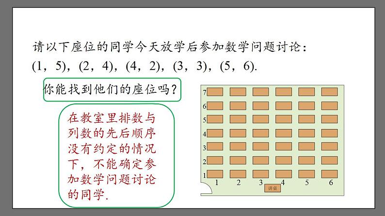 7.1.1《有序数对》课件-人教版数学七年级下册第6页