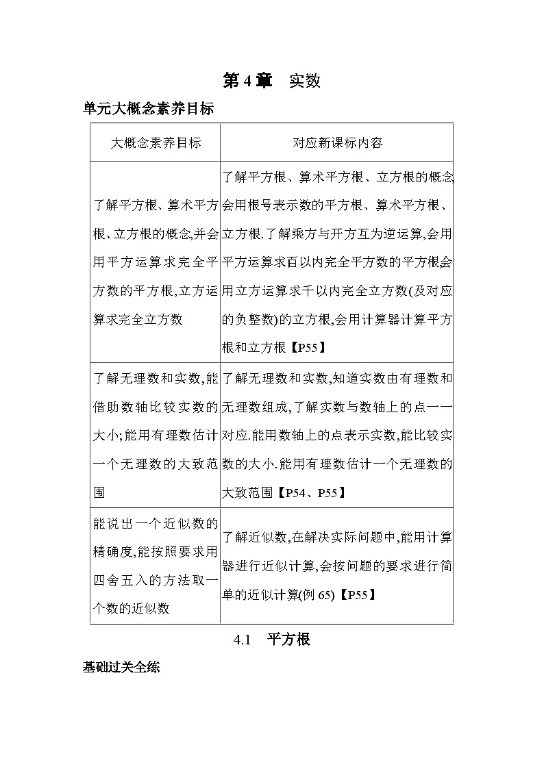 4.1 平方根 苏科版八年级数学上册素养提升卷(含解析)01