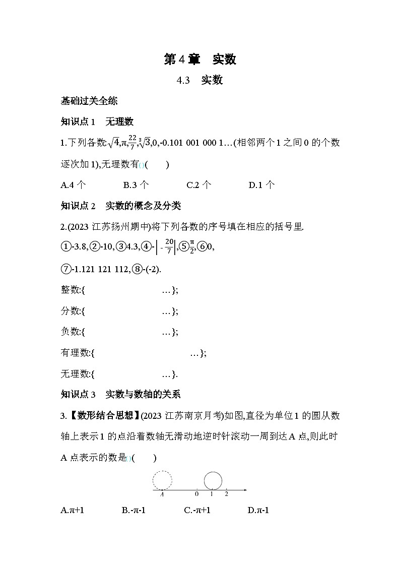 4.3 实数 苏科版八年级数学上册素养提升卷(含解析)01