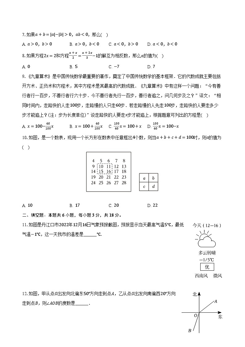 +湖北省十堰市竹溪县2023-2024学年七年级上学期期末数学试卷+第2页