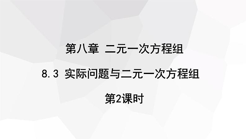 8.3 实际问题与二元一次方程组 第2课时 课件 2023-2024学年初中数学人教版七年级下册01