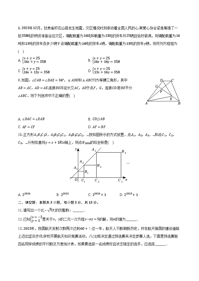 2023-2024学年河南省周口市项城市多校联考八年级（上）期末数学试卷（含解析）第2页