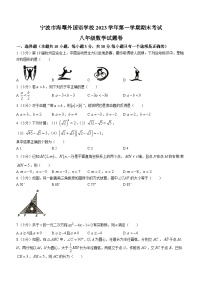 浙江省宁波市海曙区海曙外国语学校2023-2024学年八年级上学期期末数学试题