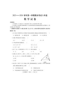 +河南省洛阳市嵩县2023-2024学年八年级上学期期末考试数学试题