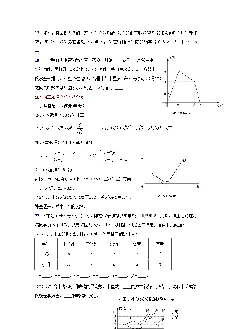 +山东省枣庄市台儿庄区2023-2024学年八年级上学期期末考试数学试题03
