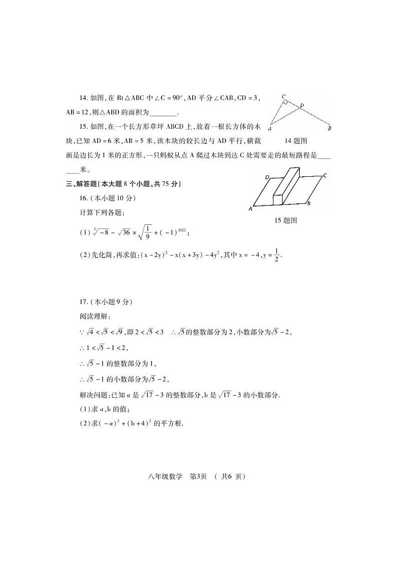 47， 河南省洛阳市嵩县2023-2024学年八年级上学期期末考试数学试题第3页