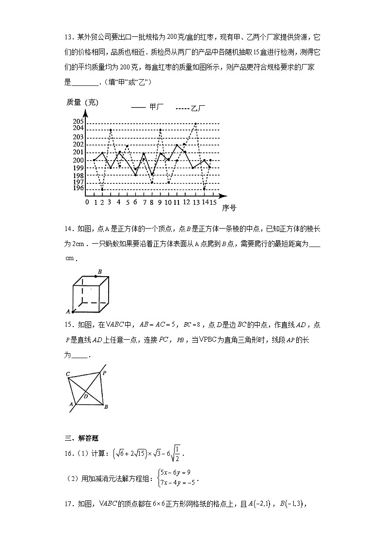 河南省平顶山市2023-2024学年八年级上学期期末数学试题03
