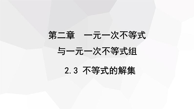 2.3+不等式的解集+++课件+2023—2024学年北师大版数学八年级下册第1页