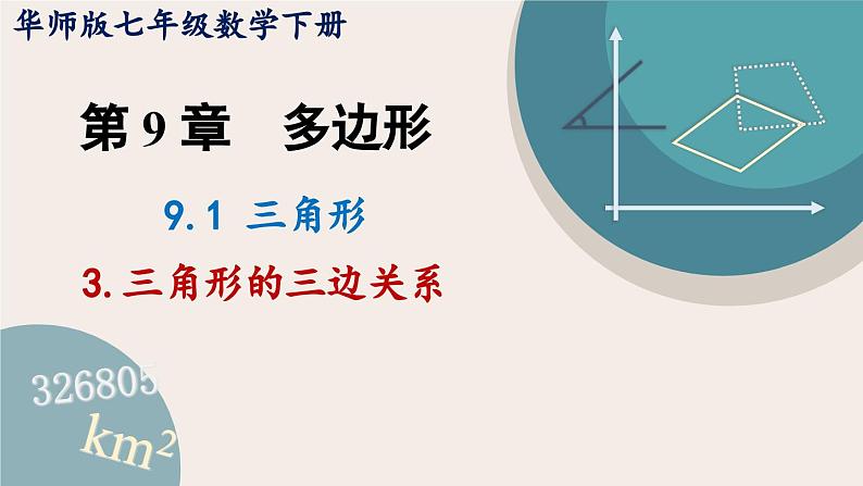 华师大版七年级数学下册课件 9.1.3 三角形的三边关系第1页