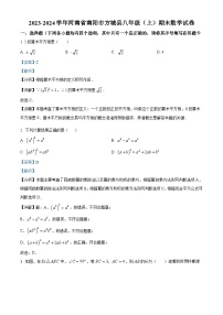 52，河南省南阳市方城县2023-2024学年八年级上学期期末数学试题