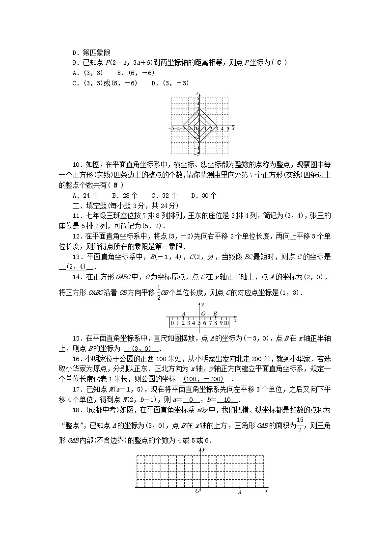 2024七年级数学下册第七章平面直角坐标系检测试题新版新人教版第2页