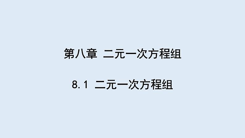 8.1 二元一次方程组 课件 2023-2024学年初中数学人教版七年级下册01