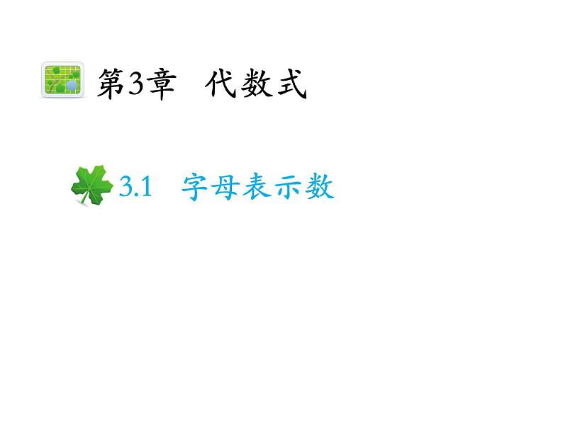 3.1 字母表示数 苏科版数学七年级上册教学课件01