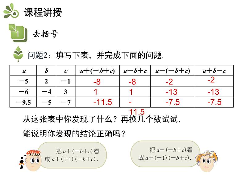 3.5 去括号 苏科版数学七年级上册教学课件07