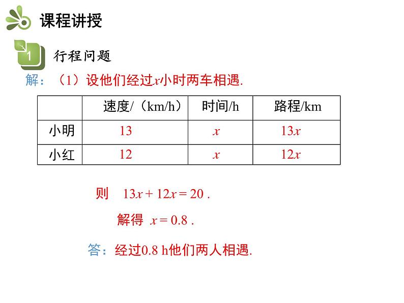 4.3.2 行程问题与工程问题 苏科版七年级上册数学教学课件08