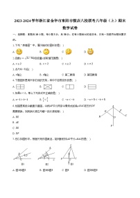 2023-2024学年浙江省金华市东阳市横店八校联考八年级（上）期末数学试卷（含解析）