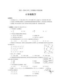 +河南省平顶山市郏县2023-2024学年八年级上学期期中学情检测数学试题