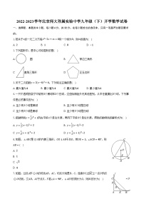 2022-2023学年北京师大附属实验中学九年级（下）开学数学试卷（含解析）