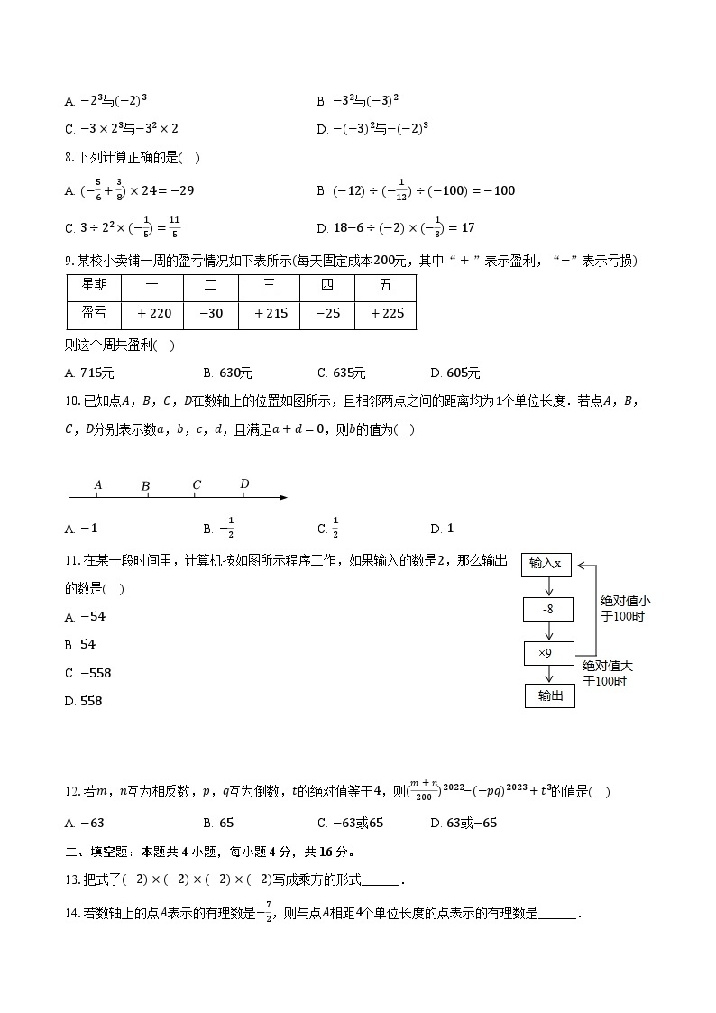 2023-2024学年贵州省贵阳市花溪区高坡民族中学七年级（上）质检数学试卷（10月份）（含解析）02