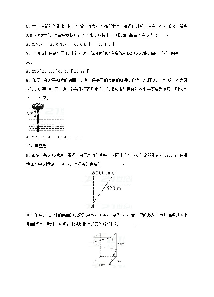 湘教版数学八年级下册1.2.2直角三角形的性质与判定练习题02
