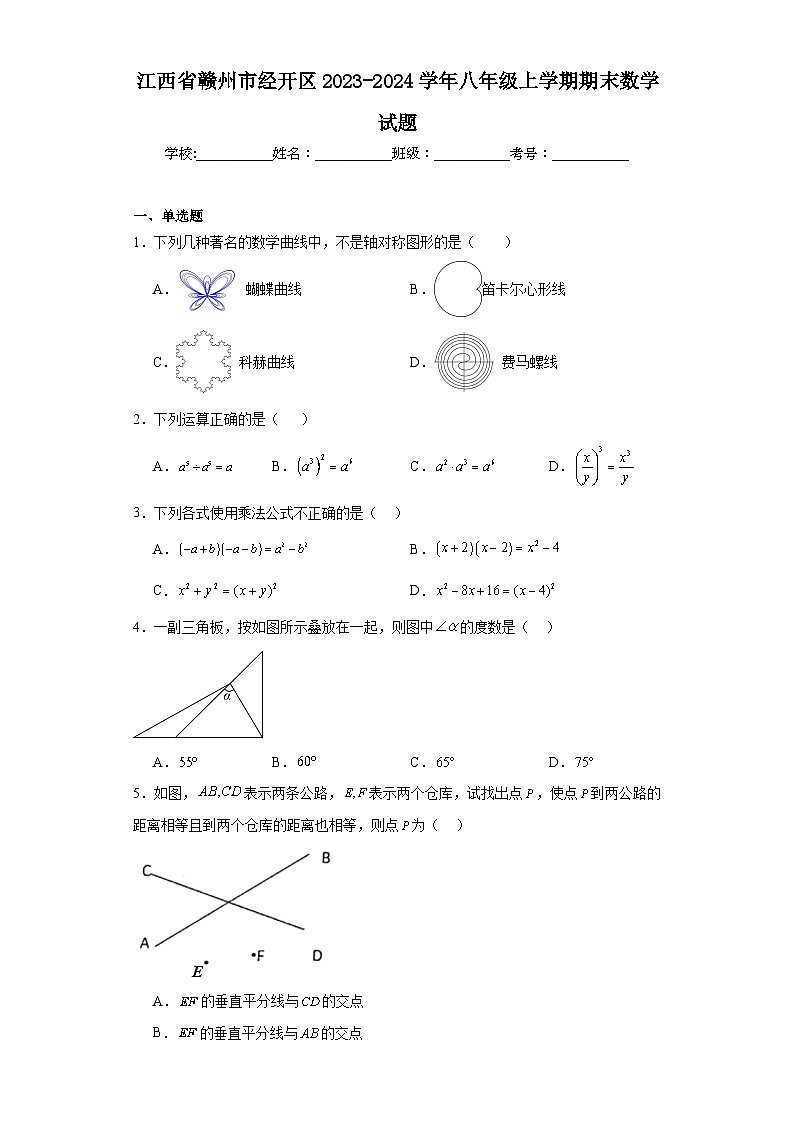 江西省赣州市经开区2023-2024学年八年级上学期期末数学试题(含答案)01