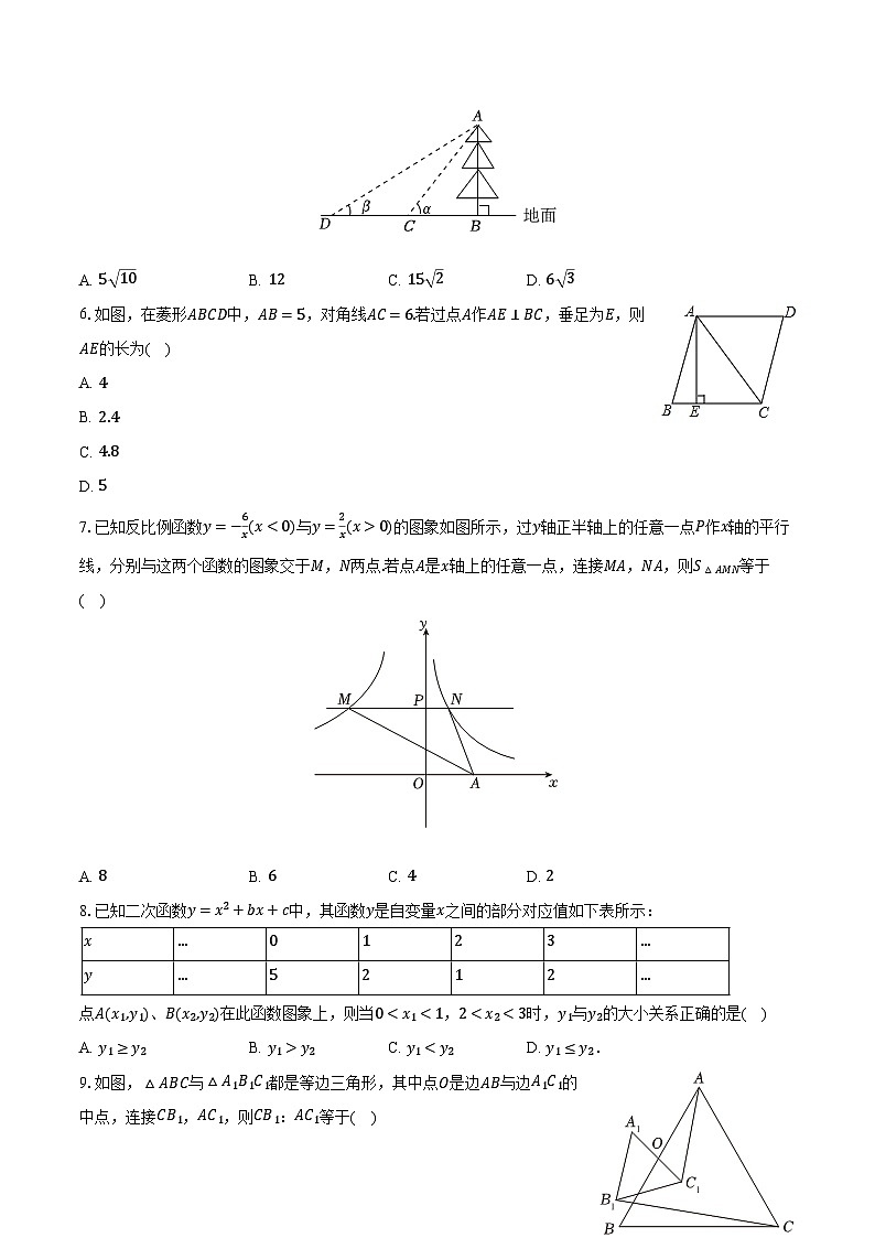 2023-2024学年山东省淄博市淄川区九年级（上）期末数学试卷（五四学制）（含解析）02